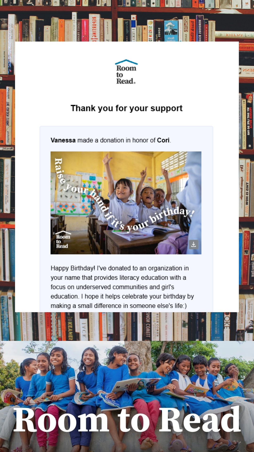 Donation gift page two